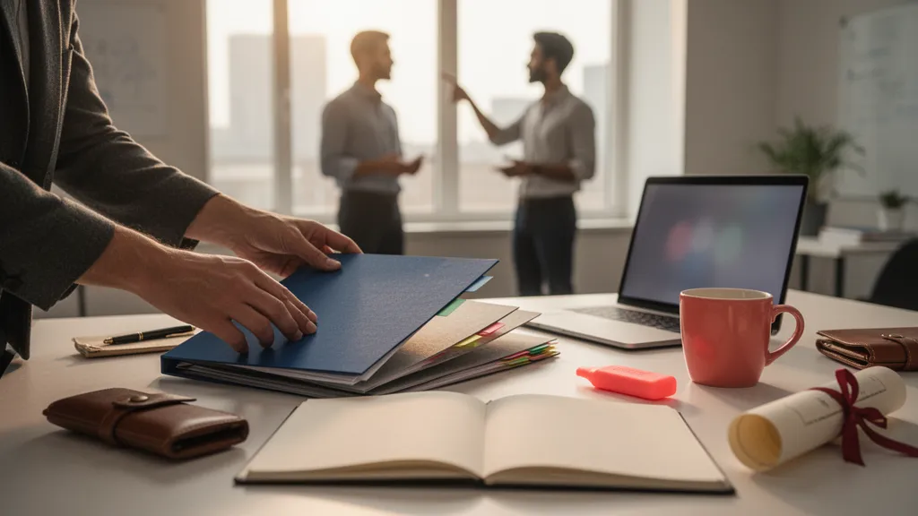Stagiaires en formation devant un tableau blanc et des documents administratifs
