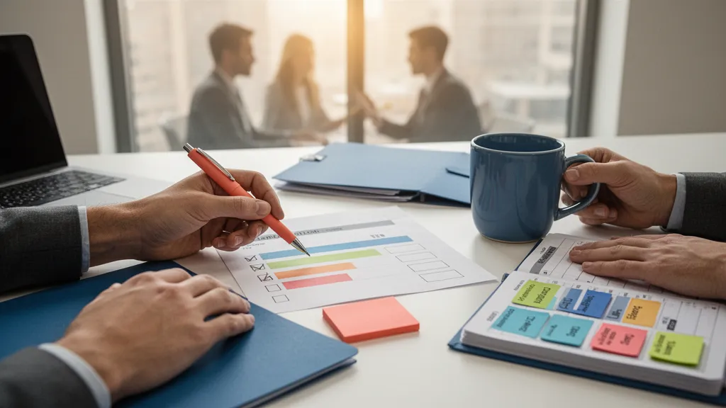 Personne suivant un cours d'anglais sur écran avec des notes et un carnet