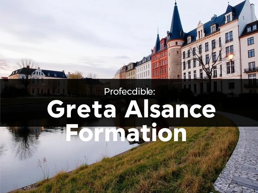 Façade d'un lycée du réseau GRETA Alsace avec le logo GRETA, des apprenants entrant dans le bâtiment