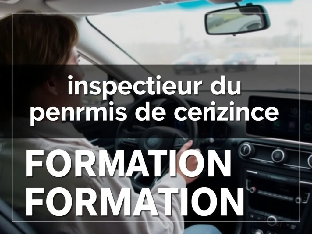 Inspecteur du permis de conduire en tenue réglementaire, assis à l'arrière d'une voiture pendant un examen, observant le