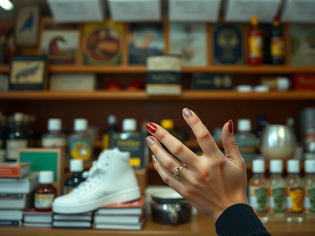 Main féminine aux ongles en amande moderne, vernis nude avec finition mate, pose sobre et élégante